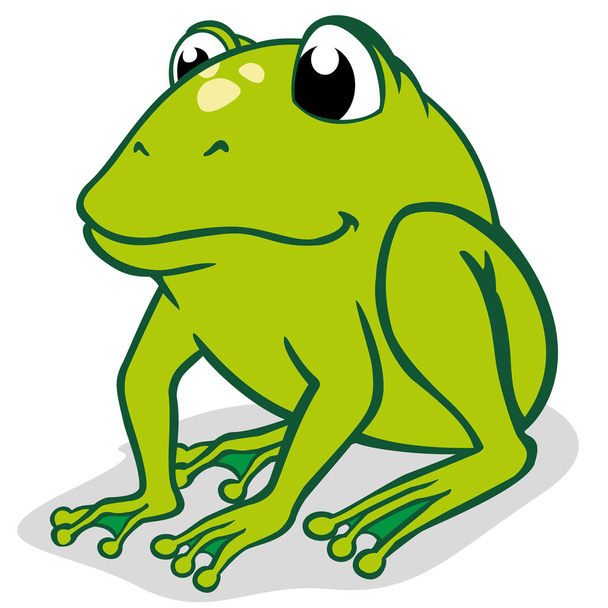 Illustration of a sitting frog. Ideal for educational and cultural materials - Вектор,изображение