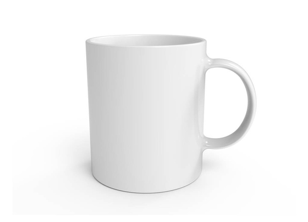 Empty white ceramic mug cup on white background - Photo, Image