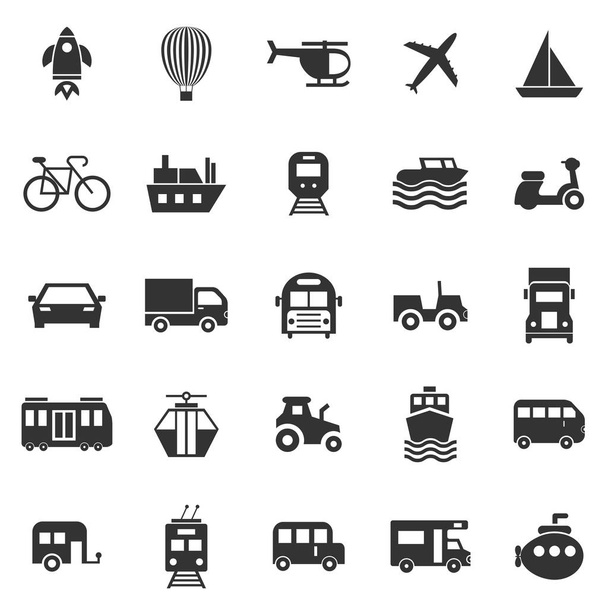 Iconos del vehículo sobre fondo blanco
 - Vector, Imagen