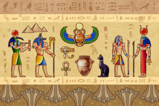 Egipto Ilustración horizontal
 - Vector, imagen