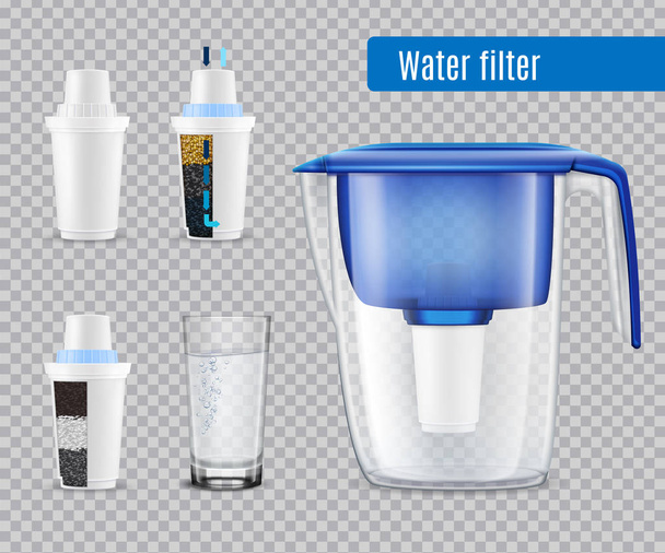 Realistyczne filtry do wody przejrzyste - Wektor, obraz