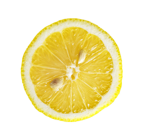 rodaja de limón aislado sobre fondo blanco. Frutas exóticas
 - Foto, Imagen