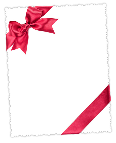 foglio di carta bianco con fiocco rosso
 - Foto, immagini