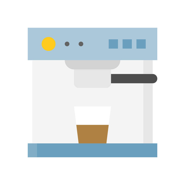 Kávéfőző konyhai eszköz lapos ikon - Vektor, kép