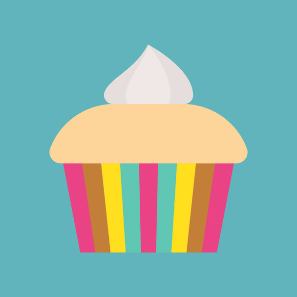 Cupcake, Süßigkeiten und Gebäck Set, gefüllte Umrisssymbole - Vektor, Bild