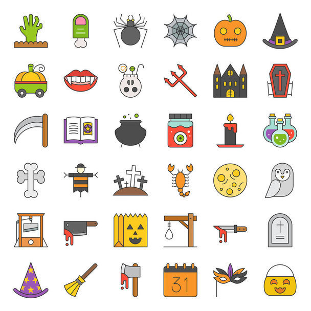 Icona di Halloween elemento set, icona contorno riempito
 - Vettoriali, immagini