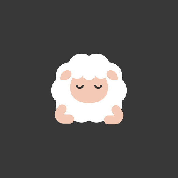 illustration of funny sheep on black background - Vector, Image