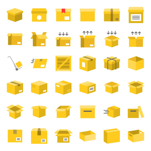 Box and parcel icon for business, pixel perfect for use as application or website - Vector, afbeelding