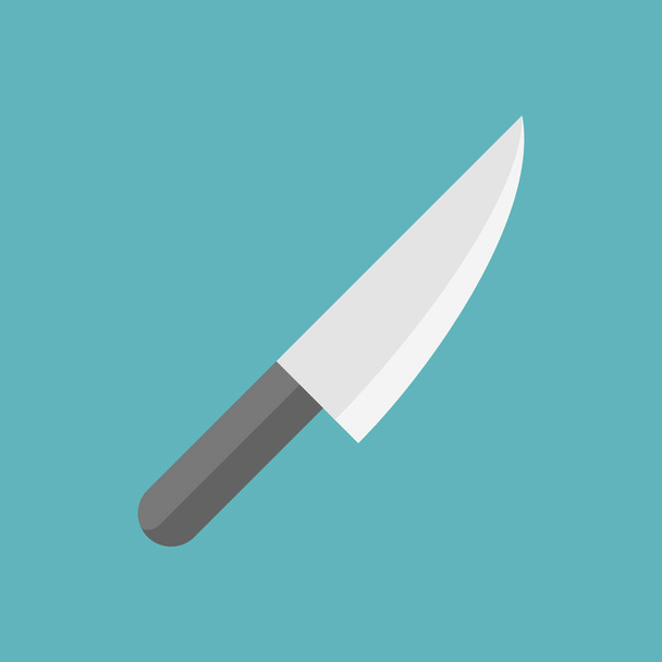 Cuchillo afilado utensilio de cocina icono plano
 - Vector, imagen