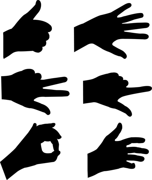 Silhouetten der Hände - Vektor, Bild
