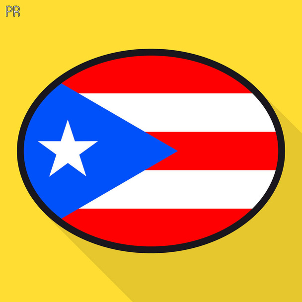 Burbuja de voz de bandera de Puerto Rico, señal de comunicación en redes sociales, icono oval de negocios planos
. - Vector, imagen