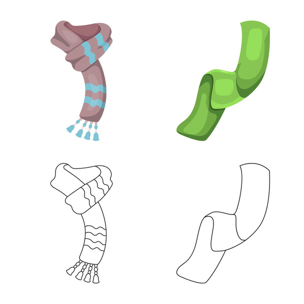 Isolated object of scarf and shawl symbol. Collection of scarf and accessory vector icon for stock. - Vektori, kuva