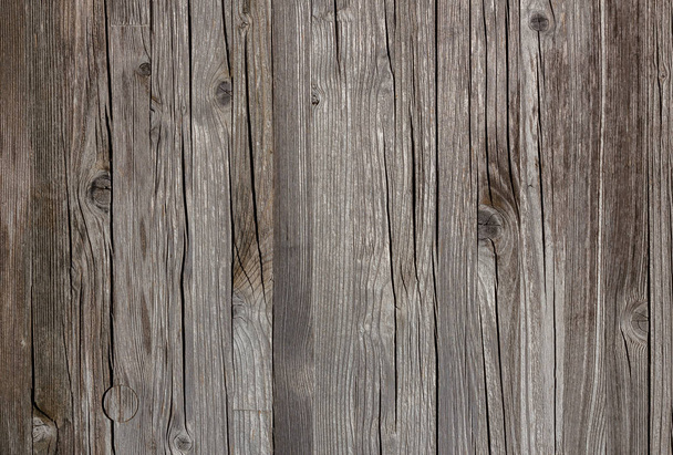 Old retro boards for use as a background. vertical planks with knots. - Zdjęcie, obraz