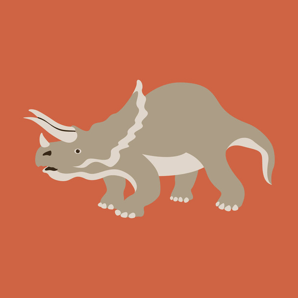 dinosaurio vector ilustración plano estilo perfil lado
 - Vector, imagen