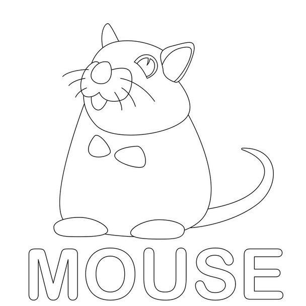 rato desenho animado vetor ilustração colorir livro frente
 - Vetor, Imagem