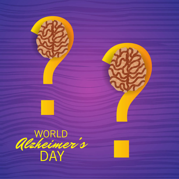 Ilustración vectorial de una bandera para el Día Mundial del Alzheimer. - Vector, imagen