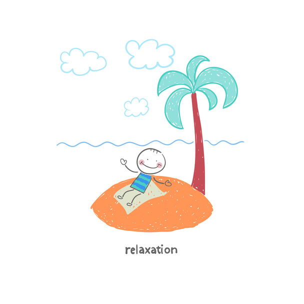 Man on vacation. Illustration. - Vektor, kép