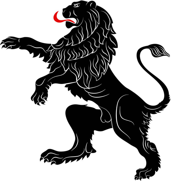 De rebellen Leeuw - de heraldische symbool gebruikt in de vlaggen en wapenschilden. Vectorillustratie - Vector, afbeelding
