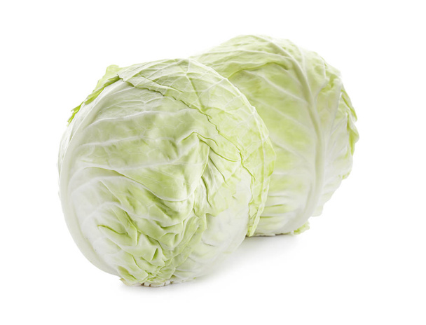 Fresh cabbage on white background - Foto, Imagem