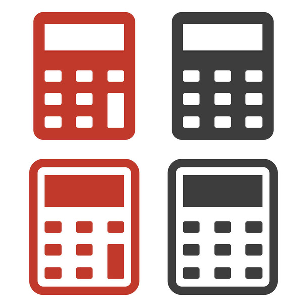 Iconos de la calculadora establecidos sobre fondo blanco. Ilustración vectorial
 - Vector, imagen