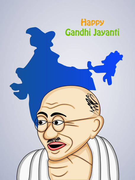 ilustrace prvků Gándhího Jayantiho pozadí. Gándhí Džajanti je národní festival oslavovaný v Indii u příležitosti narozenin Mohandase Karamchanda Gándhího - Vektor, obrázek