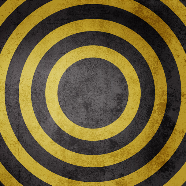 Black and yellow round grunge background - Vector, Image