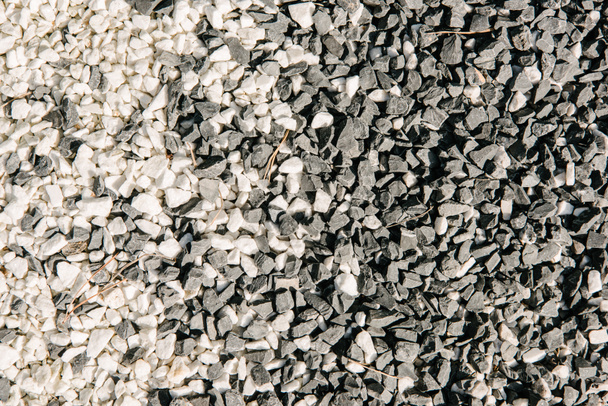 vista superior de pedras de seixo preto e branco para o fundo
 - Foto, Imagem