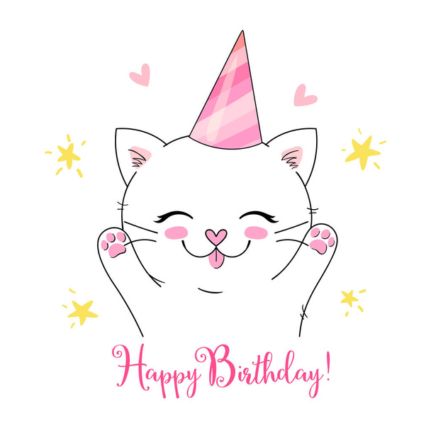 vector print with happy cute cat - Vector, Image