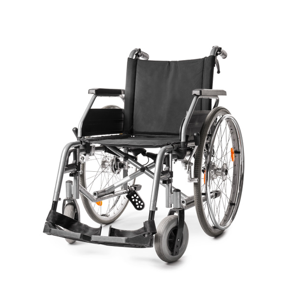 Leerer moderner Rollstuhl auf weißem Hintergrund - Foto, Bild