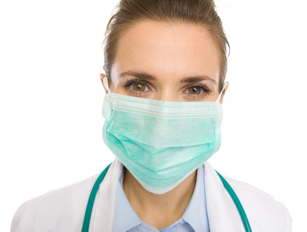 Portrait of medical doctor woman in mask - Photo, Image