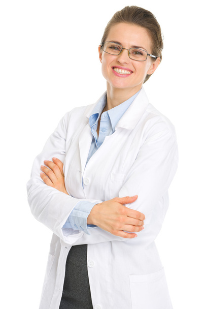 Portrait of happy ophthalmologist doctor with glasses - Fotoğraf, Görsel