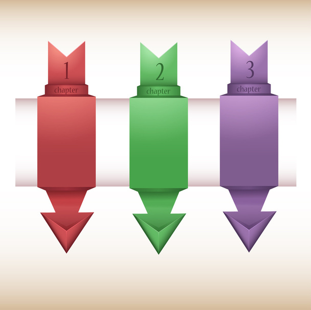 renkli origami stil numarası seçenekleri afiş. vektör çizim. - Vektör, Görsel