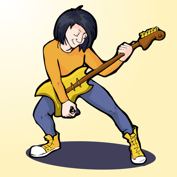 Gitarzysta rockowy wektor, ilustracja wektorowa  - Wektor, obraz