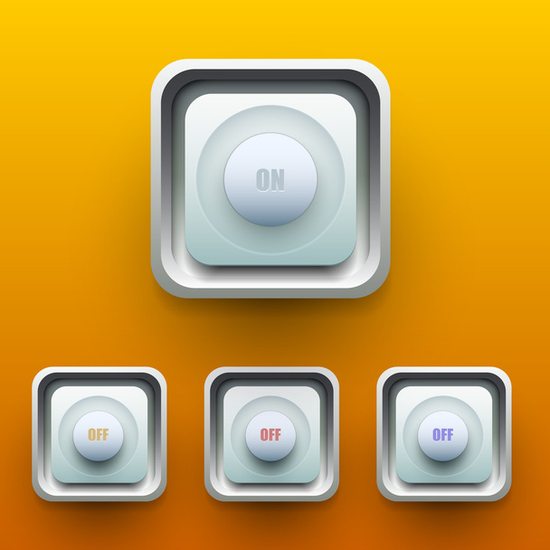 On and off button, vector set - Vecteur, image