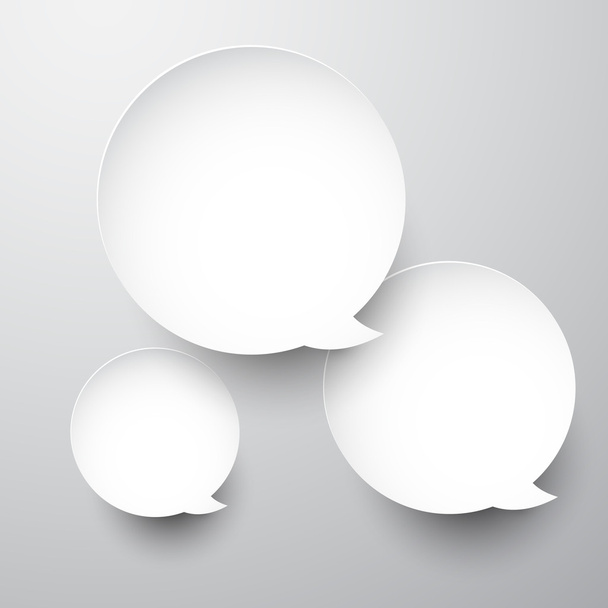 Paper white round speech bubbles. - Διάνυσμα, εικόνα