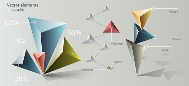 Papel Origami Elementos Infográficos
 - Vector, Imagen