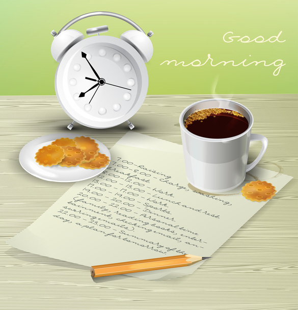 Morning table for breakfast - Vector, Image