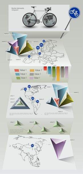 Paper Origami Infographic Elements - Vector, Image