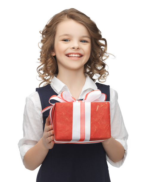 Girl with gift box - Foto, Imagen