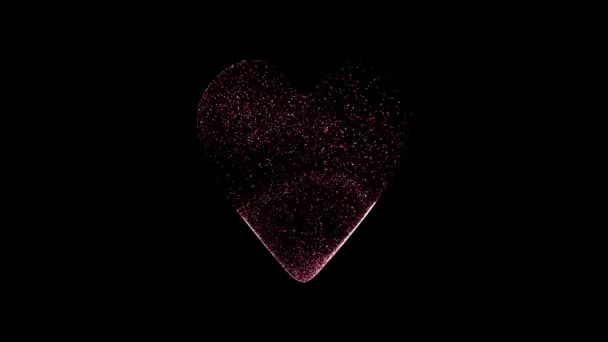 σωματίδια τυχαία συμπληρώσετε το σχήμα καρδιάς - Πλάνα, βίντεο