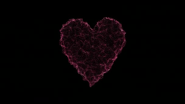 wavy surface on heart shape - Footage, Video