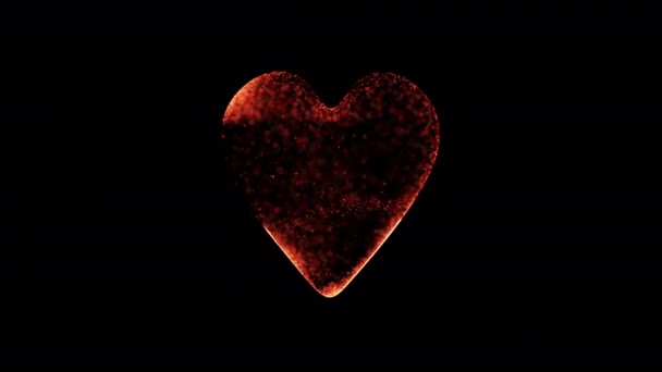 partículas al azar llenan la forma del corazón
 - Metraje, vídeo