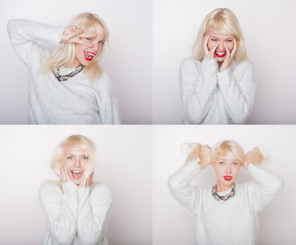Beautiful young girl face expressions - Fotoğraf, Görsel