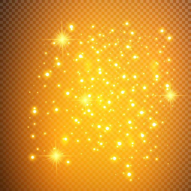 White sparks glitter special light effect. Vector sparkles on transparent background. Christmas abstract pattern. Sparkling magic dust particles - Vector, Image