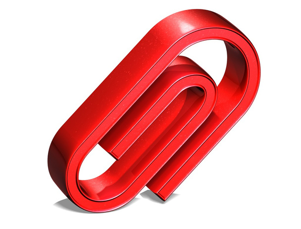 3D Clip Rojo Signo sobre fondo blanco
 - Foto, imagen