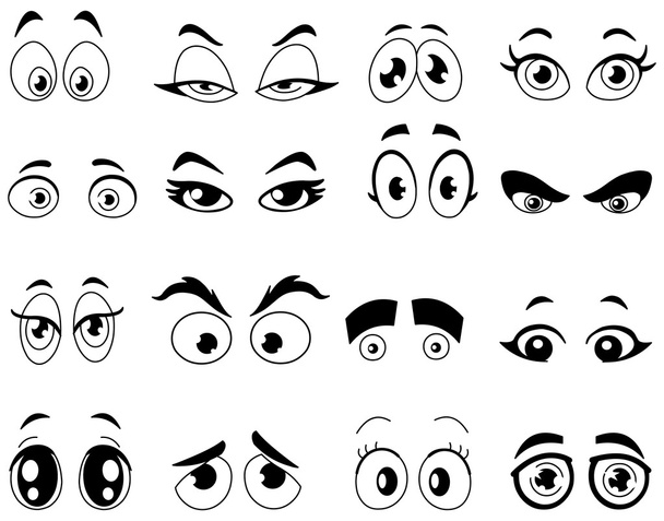 Desenhos animados delineados Olhos
 - Vetor, Imagem