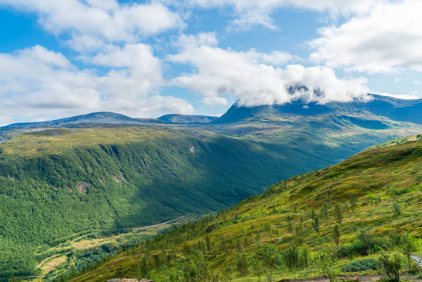View of the mountains and hills around Tromso, Norway - 写真・画像