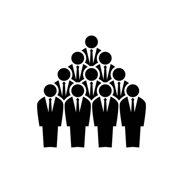 Équipe hommes d'affaires employés silhouettes. Pyramide concept de travail d'équipe
. - Vecteur, image