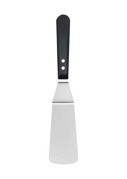 Stainless Steel Spatula - Mock Up Template Isolated on White Background Easy to Edit - Vector, Image