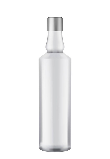 Glass Votka Bottle - Mock Up Template Isolated on White Background Easy to Edit - Vector, imagen